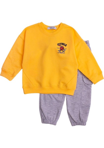 Skay Walk Baskılı Oversize Alt Üst Bebek Çocuk Eşofman Takımı