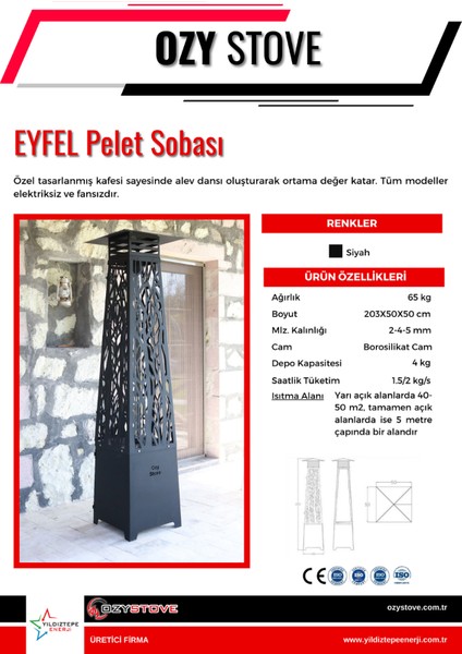 Ozystove Eyfel Pelet Sobası