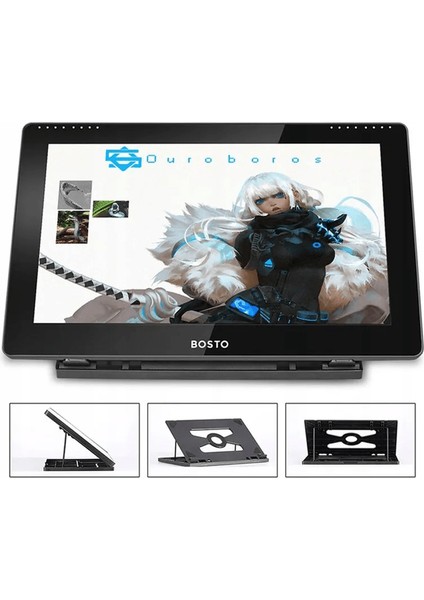 BT-16HD 15.6" 1920X1080 Full Hd IPS Panel LCD Grafik Tablet - 45CM x 27CM, 8 Adet Kısayol Tuşlu, 16384 Kademe Basınç Hassasiyetli, 120% Srgb, 5080LPI Çözünürlük, 75% Adobe Rgb