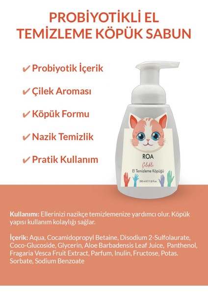 Probiyotikli El Temizleme Köpük Sabun 350 ml Çilek modelleri