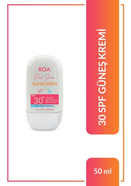 Roa Bitkisel Pink Shine Güneş Kremi 50 ml