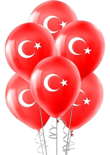 Ay Yıldız Baskılı 10 adet Pastel Balon Kaliteli