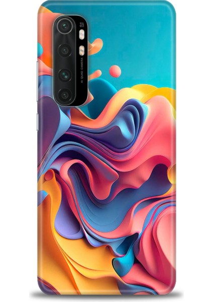 Xiaomi Mi Note 10 Lite Kılıf Hd Baskılı Kılıf - Renkli Su + 9h Nano Ekran Koruyucu