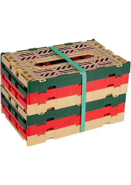Aykasa 261710 Minibox Altılı Kırmızı-Yeşil-Gold Katlanabilir Kasa