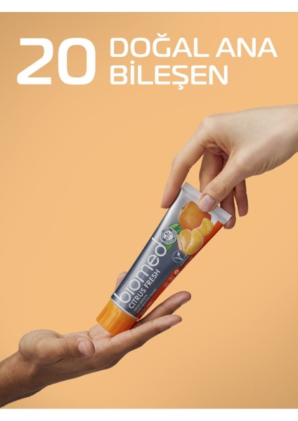Citrus Fresh Diş Macunu ve Silver Diş Fırçası 2'li Set Doğal Bitkisel Vegan Florürsüz