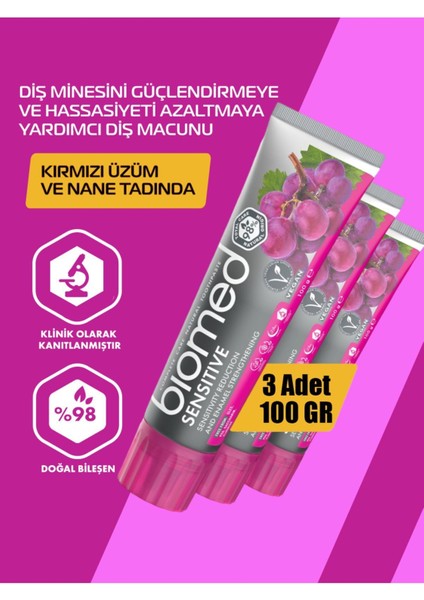 Sensitive Diş Macunu Hassasiyete Karşı Doğal Bitkisel Vegan Florürsüz 3 Adet Set