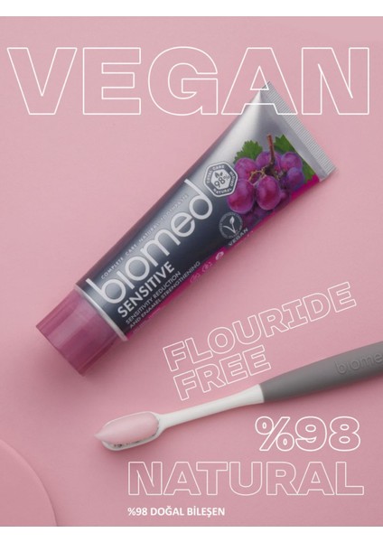 Sensitive Diş Macunu Hassasiyete Karşı Doğal Bitkisel Vegan Florürsüz 3 Adet Set