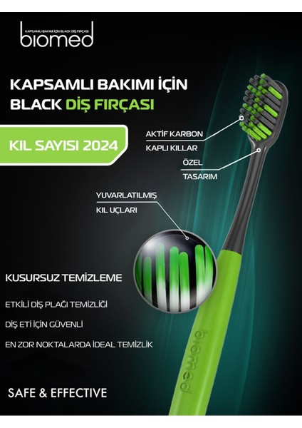 Charcoal Diş Macunu ve Black Diş Fırçası 2'li Set Doğal Bitkisel Vegan Florürsüz