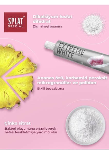 2 Adet Extreme White Diş Macunu 2 Ton Beyaz