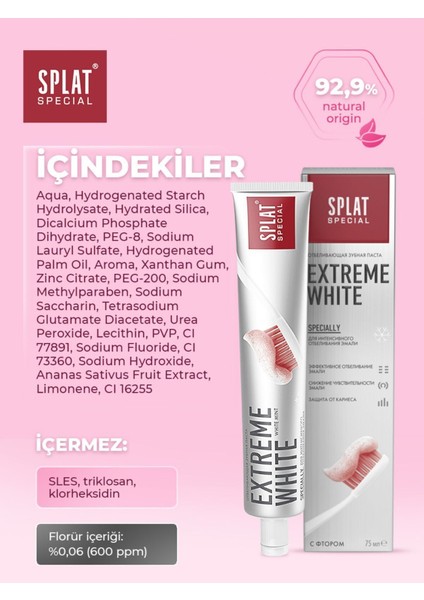 2 Adet Extreme White Diş Macunu 2 Ton Beyaz