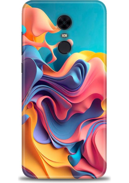 Xiaomi Redmi 5 Plus Kılıf Hd Baskılı Kılıf - Renkli Su + 9h Nano Ekran Koruyucu