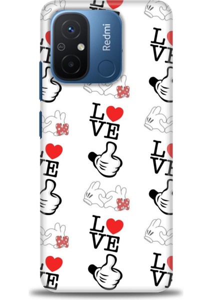 Xiaomi Redmi 12C Kılıf Hd Baskılı Kılıf - Love Mickey + 9h Nano Ekran Koruyucu