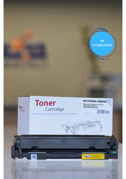 Hp CF402A-CRG045 M252-274-277-LBP610-611-612-613-MF631-632-633-634-635 Sarı Muadil Toner (1,4k)