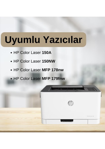 Hp W2071A(117A) 150-MFP178-MFP179 Mavi Muadil Toner (0.7k) (Çipsiz)