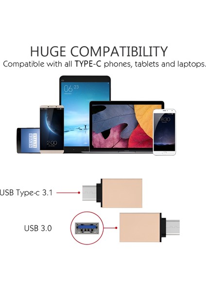 X5 Type-C USB Otg.2 Adet.yüksek Hızlı Veri Aktarımı USB 3.0 Otg Uyumlu Dönüştürücü.mini