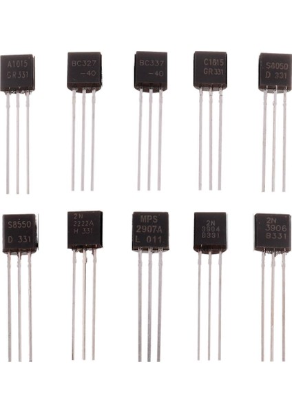 200 Adet Transistör Seti Kutulu 10 Tip Npn Pnp To-92 Bc327 Bc337 Bc517 Bc547 Bc548 Bc549 Bc550