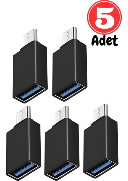 X5TYPE-C USB Otg.5 Adet Yüksek Hızlı Veri Aktarımı USB 3.0 Otg Dönüştürücü.mini Otg Çevirici Adaptör