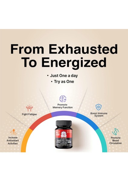 Korean Red Ginseng Extract Men & Women 30 Capsul modelleri