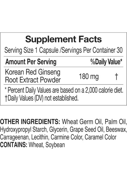Korean Red Ginseng Extract Men & Women 30 Capsul fırsatları
