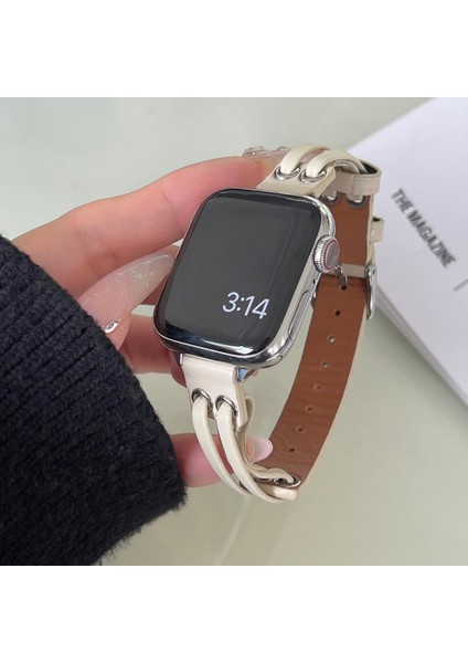 Apple Watch Ultra 2 49MM / 9 8 7 45MM / 6 5 4 44MM Hakiki Inek Deri Kordonlu Saat (Yurt Dışından) fiyatları