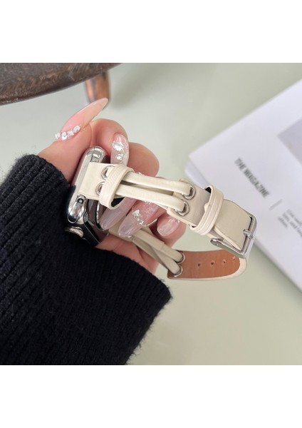 Apple Watch Ultra 2 49MM / 9 8 7 45MM / 6 5 4 44MM Hakiki Inek Deri Kordonlu Saat (Yurt Dışından) fırsatları