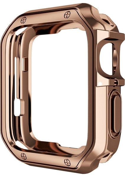 Apple Watch Serisi 1/2/3 42MM/SE/SERISI 4/5/6 44MM/SERISI 7 45MM/SERI 8 45MM Elektrapan Tpu Saat Kılıfı Lazer Gravür Koruyucu Kapak - Gül Altın (Yurt Dışından) indirimleri