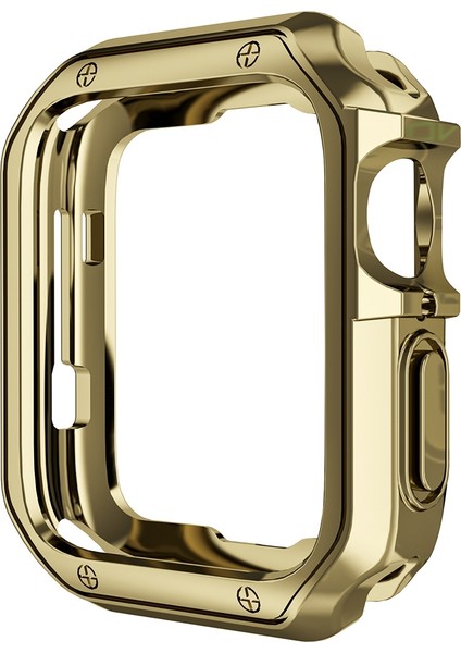 Apple Watch Serisi 1/2/3 42MM/SE/SERISI 4/5/6 44MM/SERISI 7 45MM/SERI 8 45MM Elektrapan Tpu Saat Kılıfı Lazer Gravür Koruyucu Kapak - Altın (Yurt Dışından) indirimleri