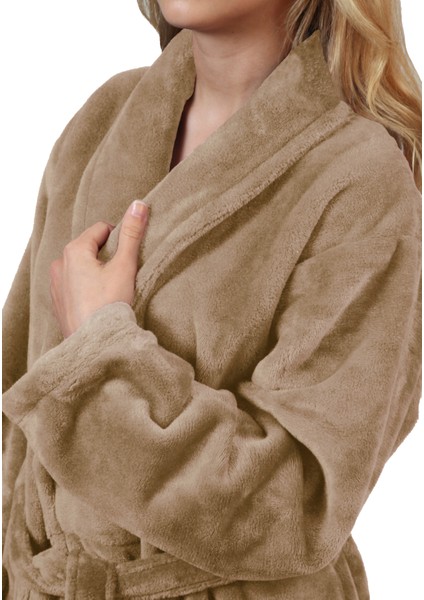 Unısex Yumuşak Dokulu Polar Sabahlık , Diz Üstü modelleri