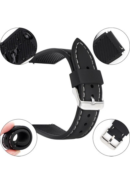 Huawei Watch Gt 2/3/3 Pro / Samsung Galaxy Watch6 Classic Bant 20MM Su Geçirmez Fluorubber Watch Kayışı (Yurt Dışından) fiyatları