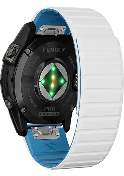 Garmin Fenix 5 / 5x / 6x / 7x Yedek Kayış Çift Color Silikon Kordonlu Saat (Yurt Dışından)