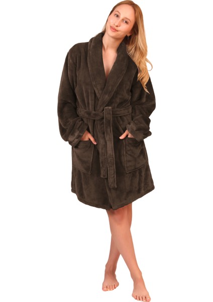 Unısex Yumuşak Dokulu Polar Sabahlık , Diz Üstü fiyatları