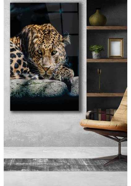 Jaguar Cam Tablo, Ev Ofis Salon Duvar Dekoru, Büyük Tablo Dekor