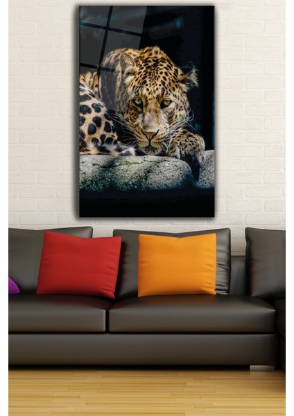 Jaguar Cam Tablo, Ev Ofis Salon Duvar Dekoru, Büyük Tablo Dekor