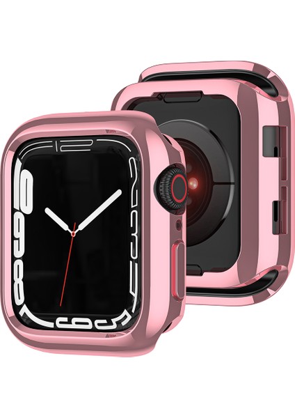 Apple Watch Series 9 8 7 45MM / 6 5 4 Se (2023) Se (2022) Se 44MM Tpu Watch Kapağı Elektroliz Kaplama Içi Boş Çerçeve (Yurt Dışından)