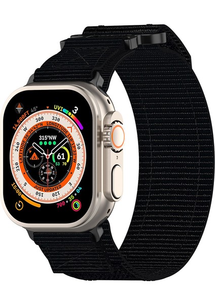 Apple Watch Ultra 2 Ultra 49MM / Series 9 8 7 45MM / 6 5 4 Se (2023) Se (2022) Se 44MM Çakma Kordonlu Watch Naylon Kayış (Yurt Dışından) modelleri