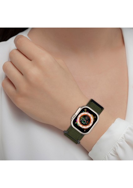 Apple Watch Ultra 2 Ultra 49MM / Series 9 8 7 45MM / 6 5 4 Se (2023) Se (2022) Se 44MM Çakma Kordonlu Watch Naylon Kayış (Yurt Dışından) fırsatları