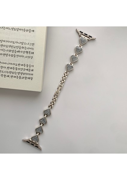 Apple Watch Series Parıltılı Kalp Saat Kayışı 9 8 7 41MM / 6 5 4 40MM (Yurt Dışından)