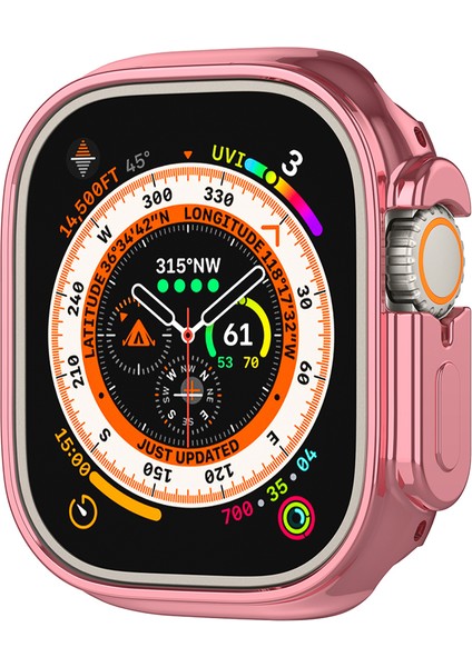 Apple Watch Ultra / Ultra 2 49MM Galvanik Tpu Watch Kılıfı Içi Boş Anti-Damla Çerçevesi (Yurt Dışından)