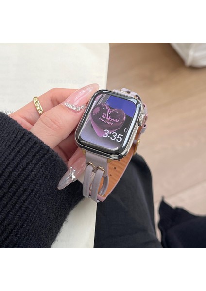 Apple Watch Ultra 2 49MM / 9 8 7 45MM / 6 5 4 44MM Hakiki Inek Deri Kordonlu Saat (Yurt Dışından) modelleri