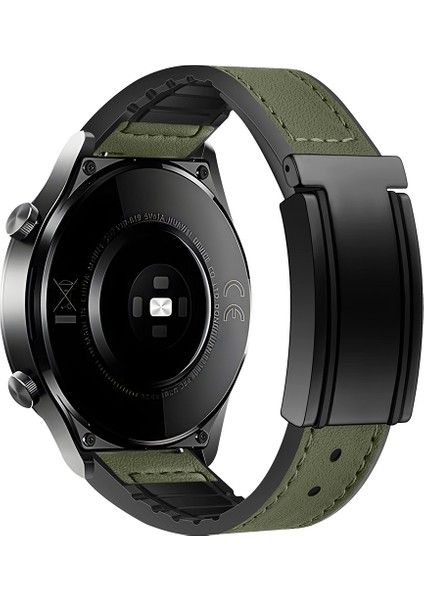 Huawei Watch Gt 3 42MM/GT 3 Pro 43MM Hakiki Inek Deri Kaplamalı Silikon Bant 20MM Watch Kayışı (Yurt Dışından)