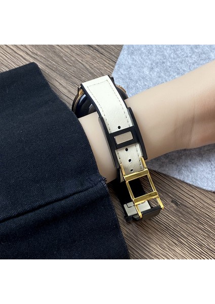 Huawei Watch Gt 3 42MM/GT 3 Pro 43MM Hakiki Inek Deri Kaplamalı Silikon Bant 20MM Watch Kayışı (Yurt Dışından) modelleri