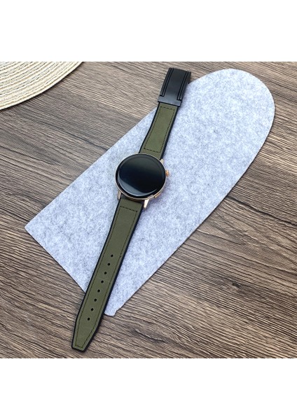 Huawei Watch Gt 3 42MM/GT 3 Pro 43MM Hakiki Inek Deri Kaplamalı Silikon Bant 20MM Watch Kayışı (Yurt Dışından) indirimleri