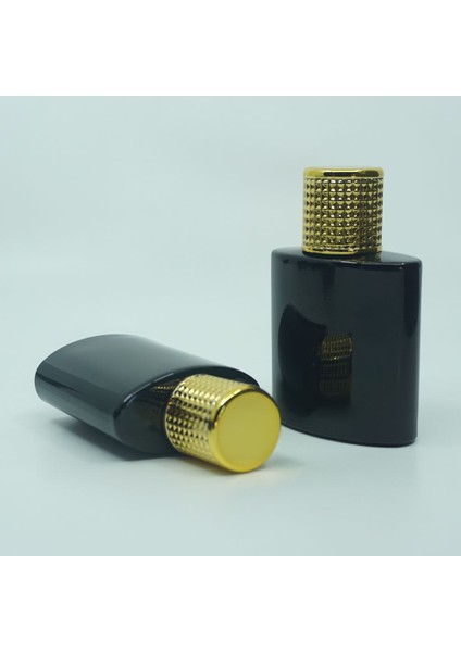 15 Adet Boş Cam Parfüm Şişe, 50 ml, Özel Siyah Elips Model, Sıkma Ağız, Gold Kapak fiyatları