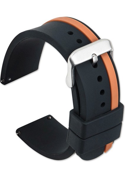 Huawei Watch Gt 2/3/3 Pro / Samsung Galaxy Watch6 Classic Yedek Kayış Çift Renkli Silikon Watch Bandı (Yurt Dışından)