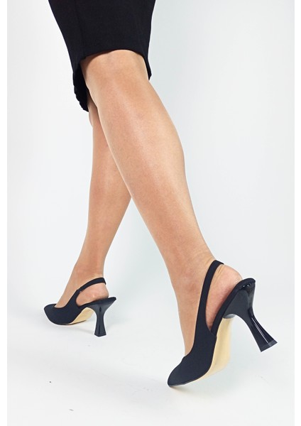 Siyah Renk Kadeh Topuk Kadın Abiye Ayakkabı modelleri