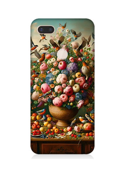 General Mobile Gm9 Pro Uyumlu Çiçek Sepeti Desenli Silikon Kılıf