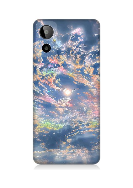 General Mobile GM23 Se Uyumlu Renkli Bulutlar Desenli Silikon Kılıf