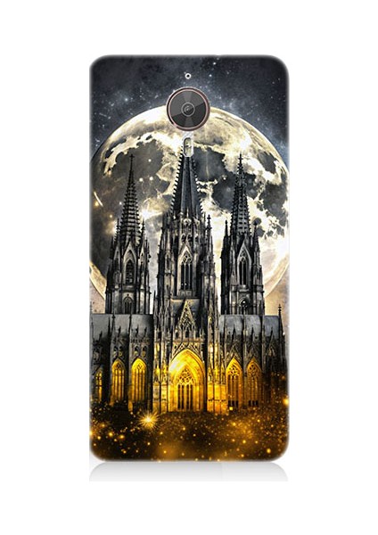General Mobile Gm5 Plus Uyumlu Ay ve Katedral Desenli Silikon Kılıf