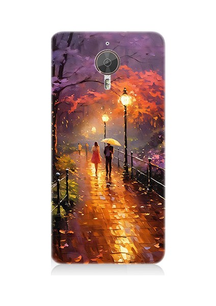General Mobile Gm5 Plus Uyumlu Yağmurlu Park Desenli Silikon Kılıf