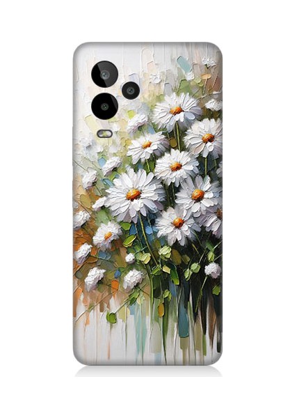 General Mobile GM24 Pro Uyumlu Papatya Buketi Desenli Silikon Kılıf